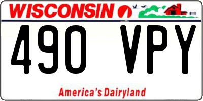 WI license plate 490VPY
