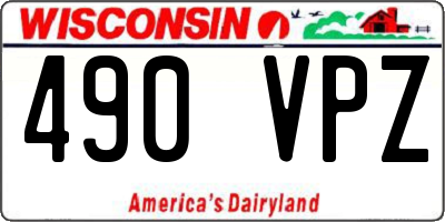 WI license plate 490VPZ