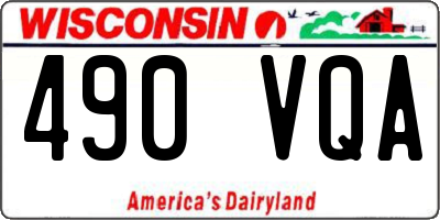 WI license plate 490VQA