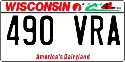 WI license plate 490VRA