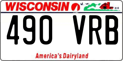 WI license plate 490VRB
