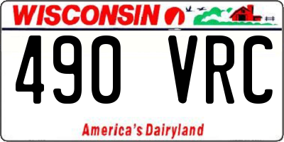 WI license plate 490VRC