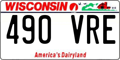 WI license plate 490VRE