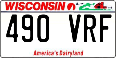 WI license plate 490VRF