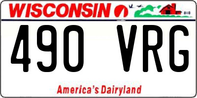 WI license plate 490VRG