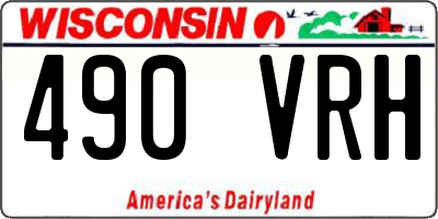 WI license plate 490VRH