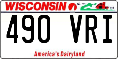 WI license plate 490VRI