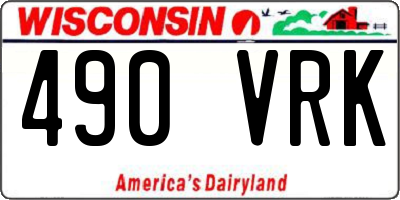WI license plate 490VRK