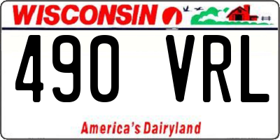 WI license plate 490VRL