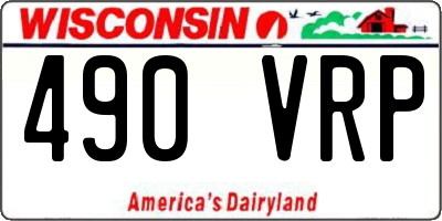 WI license plate 490VRP