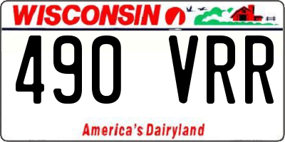 WI license plate 490VRR
