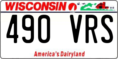 WI license plate 490VRS