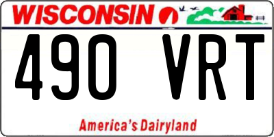 WI license plate 490VRT