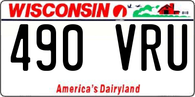 WI license plate 490VRU