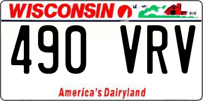WI license plate 490VRV