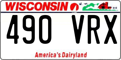 WI license plate 490VRX