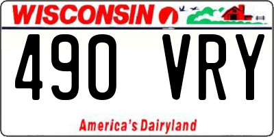 WI license plate 490VRY