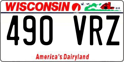 WI license plate 490VRZ