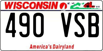 WI license plate 490VSB