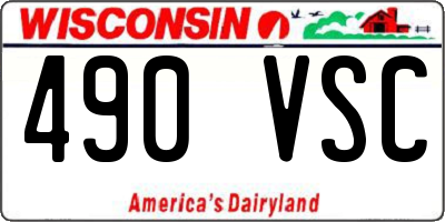 WI license plate 490VSC