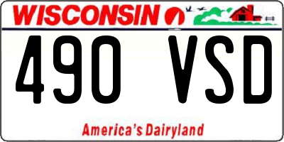 WI license plate 490VSD