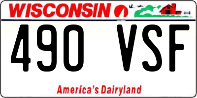 WI license plate 490VSF