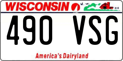 WI license plate 490VSG