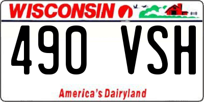 WI license plate 490VSH