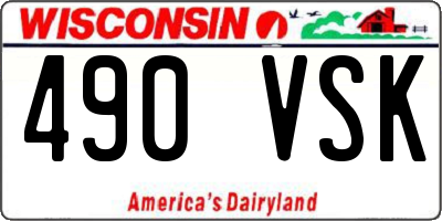 WI license plate 490VSK
