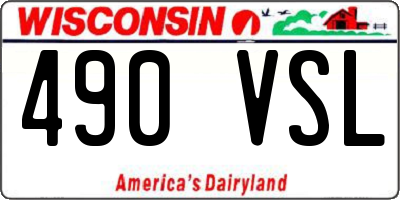 WI license plate 490VSL