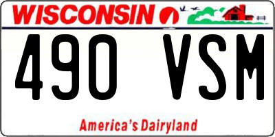 WI license plate 490VSM