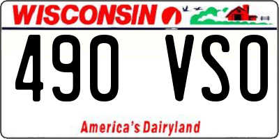 WI license plate 490VSO