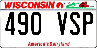 WI license plate 490VSP