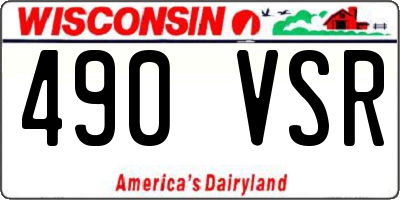 WI license plate 490VSR