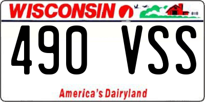 WI license plate 490VSS