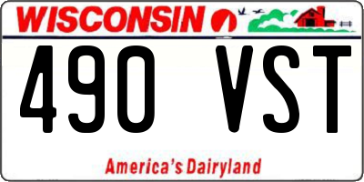 WI license plate 490VST