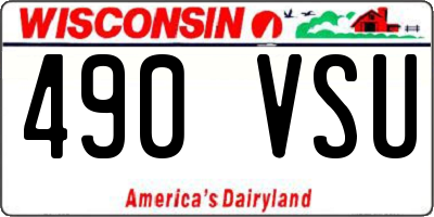 WI license plate 490VSU