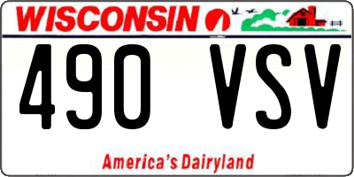 WI license plate 490VSV