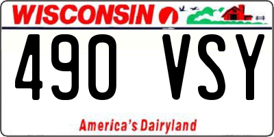 WI license plate 490VSY