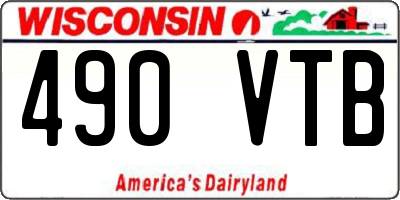 WI license plate 490VTB