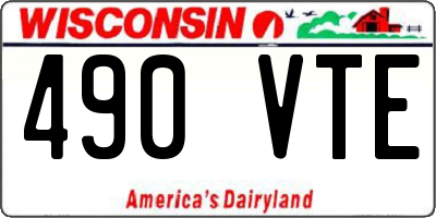 WI license plate 490VTE