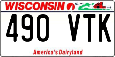 WI license plate 490VTK