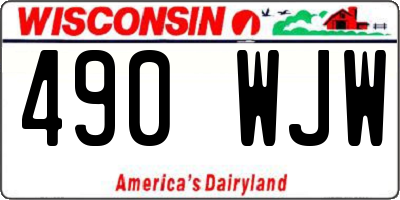 WI license plate 490WJW