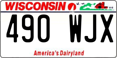 WI license plate 490WJX