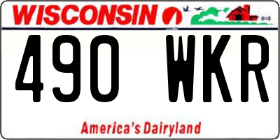 WI license plate 490WKR