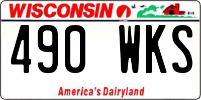WI license plate 490WKS