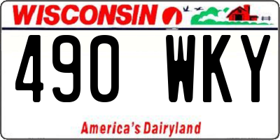 WI license plate 490WKY