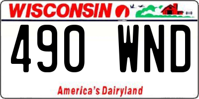 WI license plate 490WND