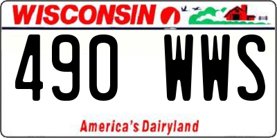 WI license plate 490WWS
