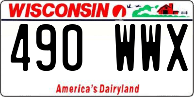 WI license plate 490WWX